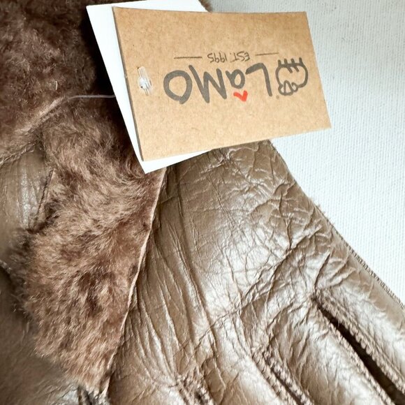Lomo Brown Shearling Ladies Gloves S - Picture 3 of 5